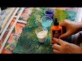 Акриловая заливка с клеем ПВА  и акриловым лаком.  Видео урок. Acrylic fluid pouring .