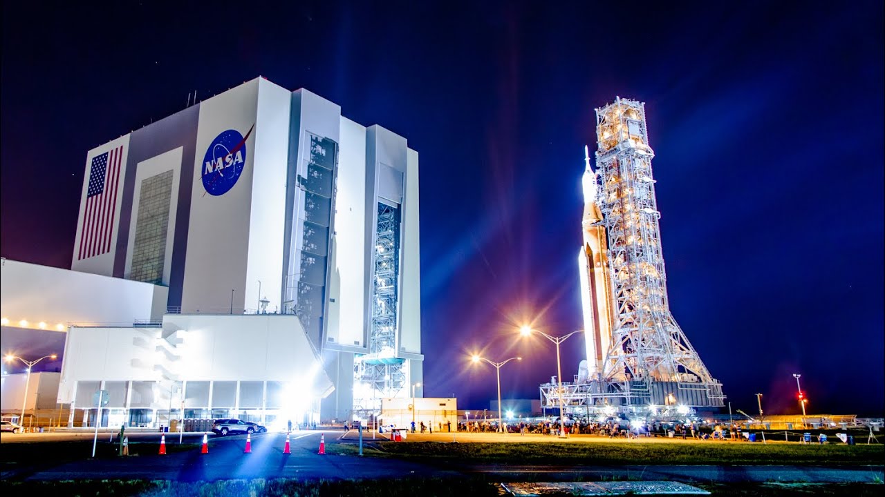 NASA Rolls Out First Artemis Moon Rocket for Launch - YouTube