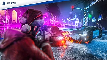 ⁴ᴷ⁶⁰ GTA 6 PS5 Graphics!? Christmas Heist & Police Chase Gameplay! Ray Tracing Graphics / GTA V Mod