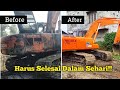 TANPA DEMPUL!! Langsung Dicat Excavator Tua Hitachi ex200-5 Terlihat Lebih Bening