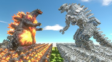Epic Godzilla war - Evolution size comparison of Burning Godzilla vs Mecha Godzilla 2021 - ARBS