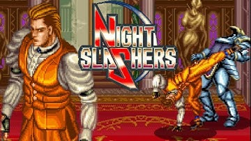NIGHT SLASHERS (Arcade) Gameplay Full Playthrough | shader crt + overlay