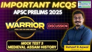 Important MCQs for APSC Prelims 2026 | Warrior Mock Test III Discussion by Raheef Sir