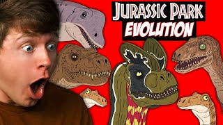 Reacting to the EVOLUTION of JURASSIC PARK DINOSAURS!