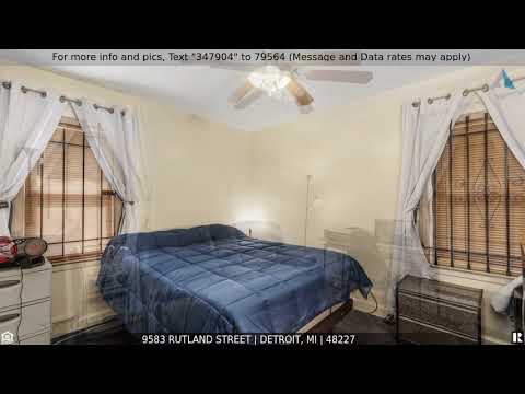 9583 RUTLAND Street, Detroit, MI home video tour