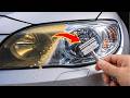 How to restore your car's headlights to like-new condition in 1 minute using a razor blade.