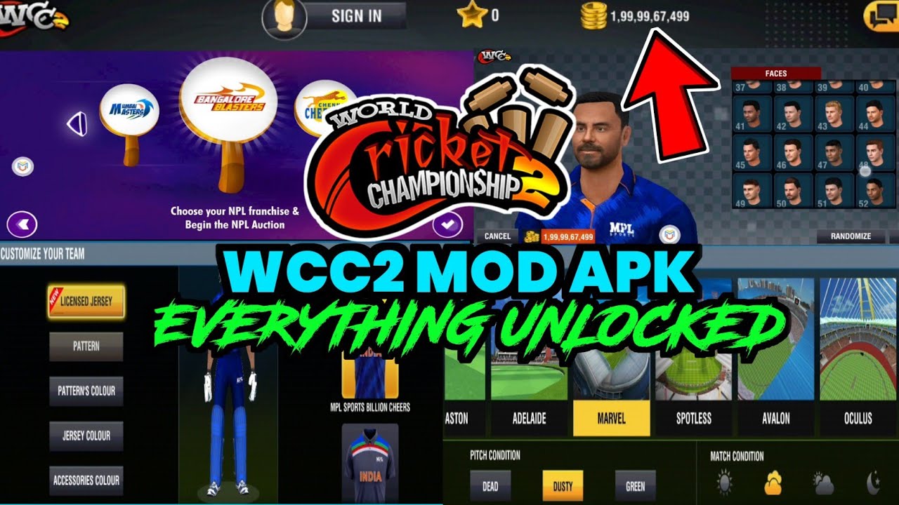 🔥 WCC2 MOD APK Unlimited Coins + All Tournaments Unlocked!