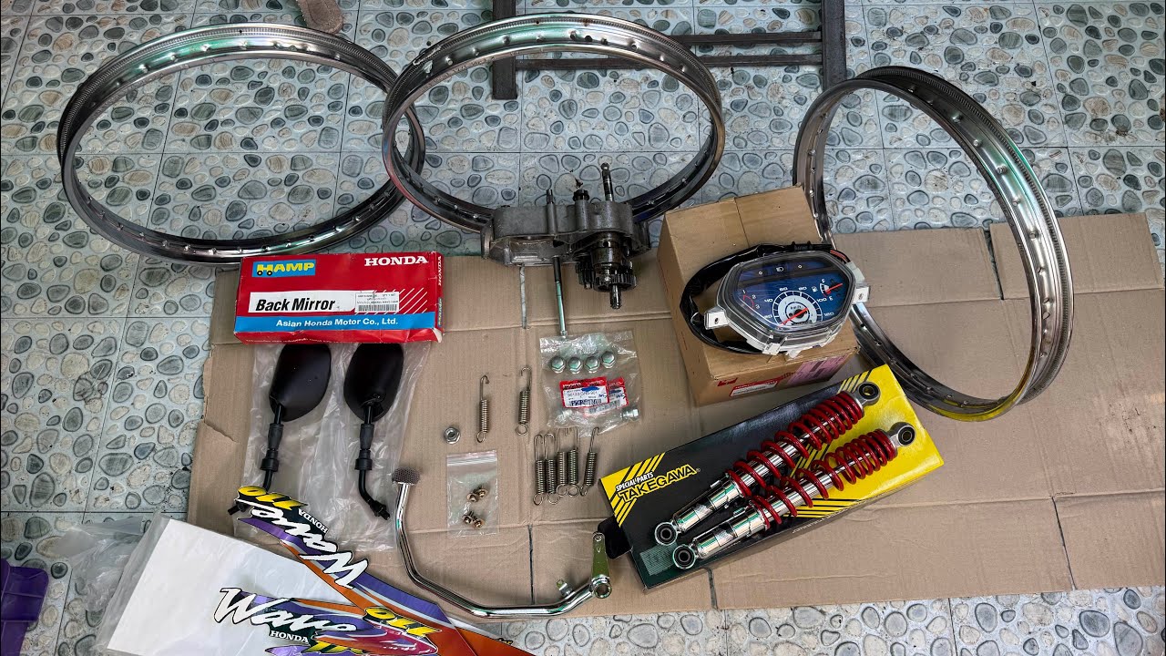 Phụ tùng wave thái 110 🔥Cần Thắng , Niềng Tồn , tem nhớt 99 , Ốc , Phuộc Takegawa lướt ..,vv