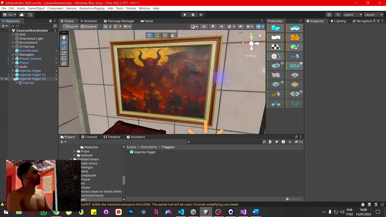 Editando meu Jogo de terror - Unity 3d - AO VIVO
