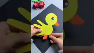 #Diy #Duck #With #Colour #Paper #Easy #To #Make #With #Hand #Print.