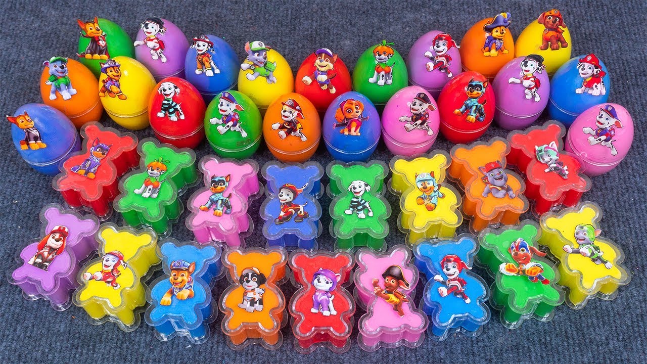 Paw Patrol Slime Playtime! Skye, Chase & Marshall in Bear Satisfying Clay World 🌈