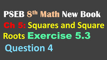 8th Math New Book Chapter 5 Squares and Square Roots Exercise 5.3  Question 4