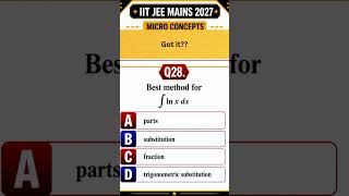 integration of ln x is  ? IIT JEE Mains Micro Concepts #jee2027