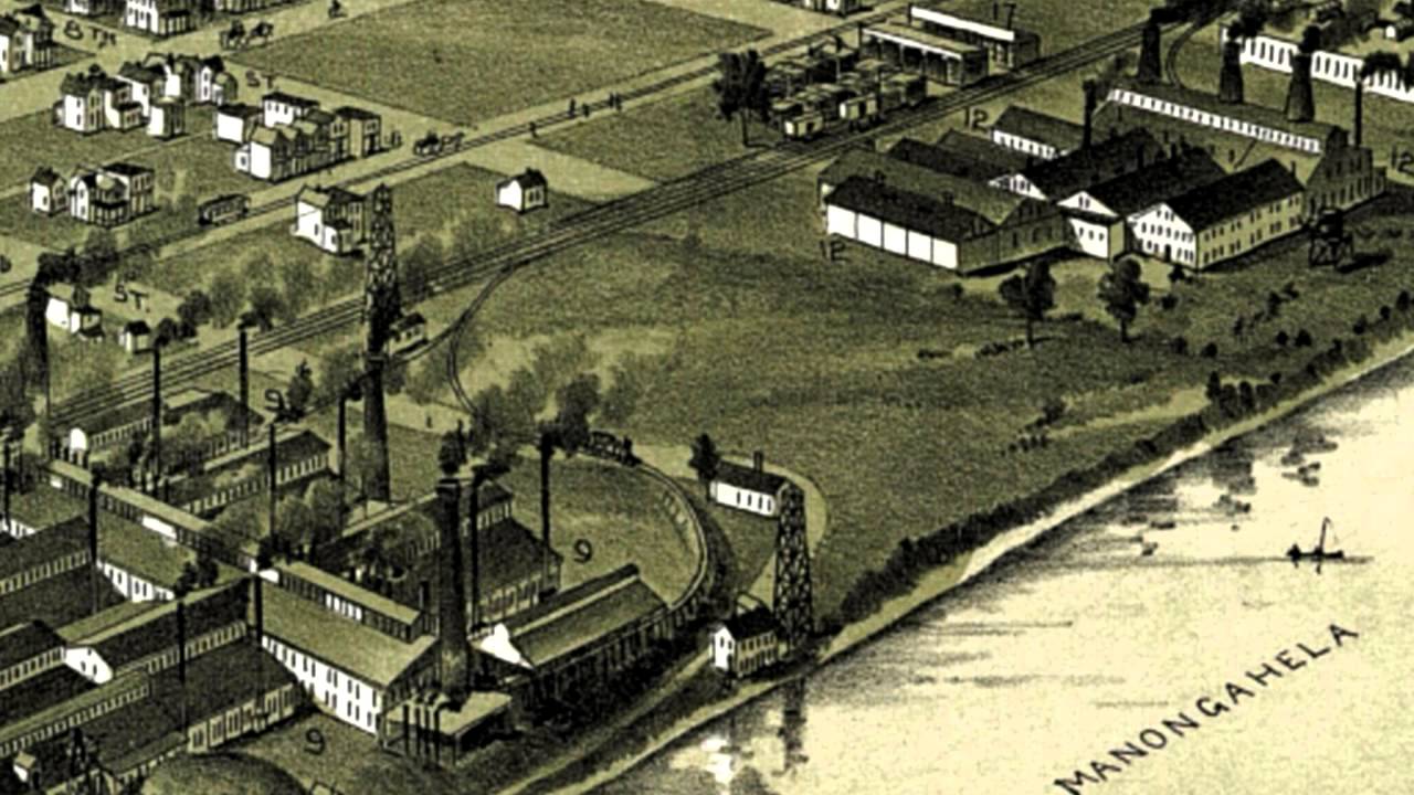 Charleroi Pennsylvania 1897 Panoramic Bird's Eye View Map 6831 YouTube