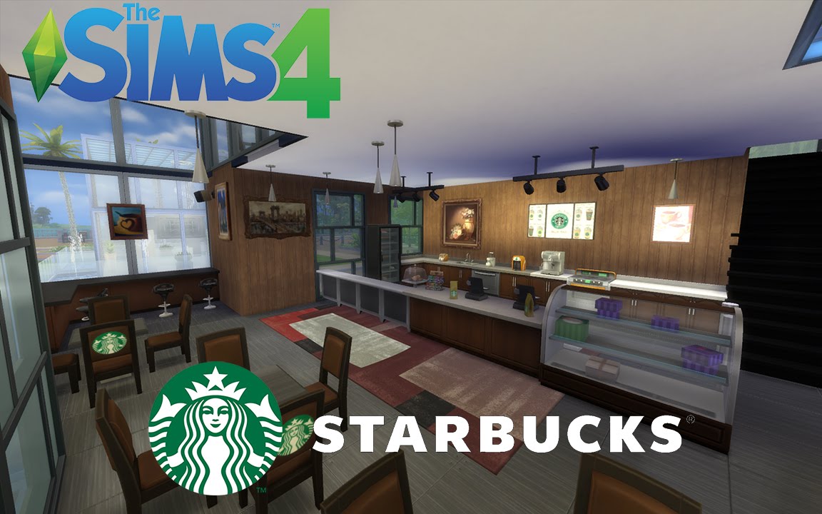 The Sims 4 Starbucks Speed Build Youtube