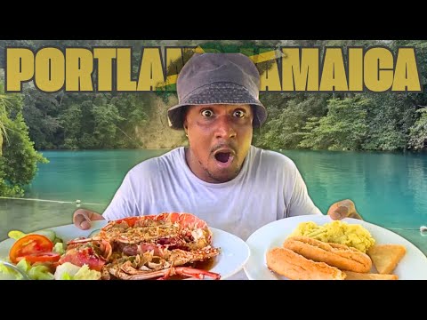 Spending the Day in Portland Jamaica 🇯🇲 | Blue Lagoon, Seafood (Hidden Gem) + Street Food Jerk Pork