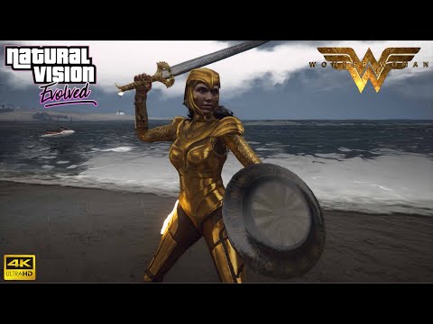 GTA 5 Wonder Woman 1984 Mod Ultra Realistic Graphic Gameplay Natural Vision Evolved 4K 