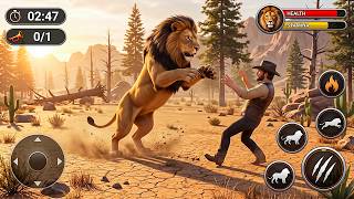 Singa Menyerang Koboi 🦁 | Gameplay Wild Lion Simulator 3D screenshot 2