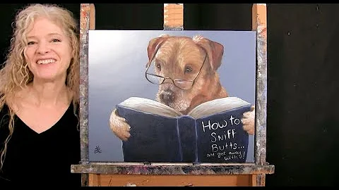 Learn to Paint "HOW TO SNIFF BUTTS" - Paint and Sip at Home - How to draw & paint fun pet portrait