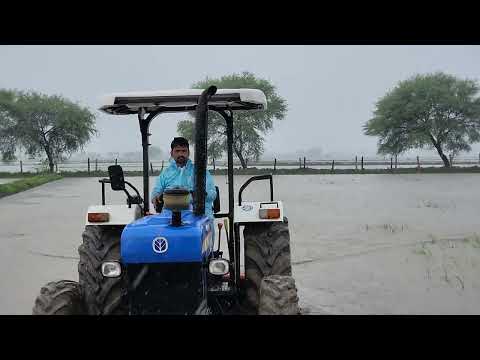 भारी बारिश में भी New Holland 3630 4x4 Tractor से धान के खेत तैयार करने में मज़ा आ गयाVinodPrajapati