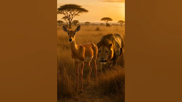 🦁Can a lion hunt a deer without being noticed? #shorts #ai #lion #animals #funny #wildlife