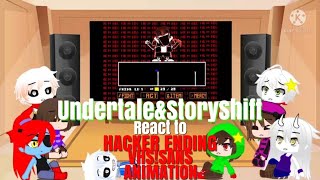 Undertale&StoryShift react to Hacker Ending VHS!SANS ANIMATION