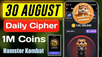 30 August Hamster Kombat Daily Cipher Code Today🔥
