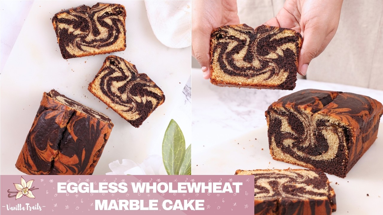 Мраморный кекс из цельнозерновой пшеничной муки без яиц | Рецепт кекса без муки высшего сорта | М...
