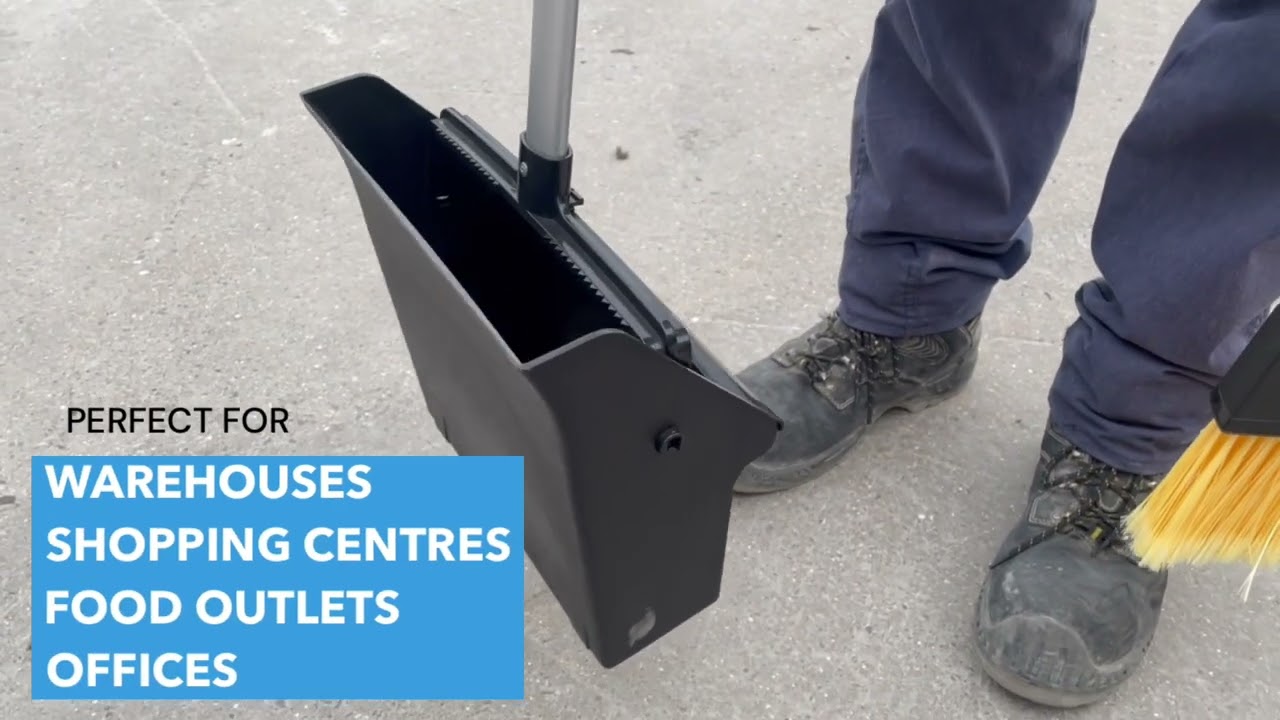 The Only Strong Long Handled Dustpan You'll Need! Trade Dustpan & Brush Set with Stiff Bristle Broom