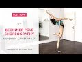 Pole Dance Choreography - Beginner Flow Tutorial (Carousel Spin, Hood Ornament, Knee Hook Slide)