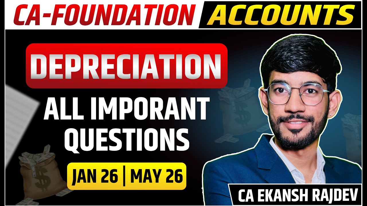 Depreciation Important Questions | CA Foundation Accounts | Chap 5 Depreciation PYQ, RTP Questions