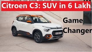 CItroen C3. SUV Styling with Hatchback Space in 6 Lakh Price