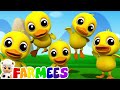 Five Little Ducks | 3D Nursery Rhymes | Kids Songs | Children's Music Video by Farmees