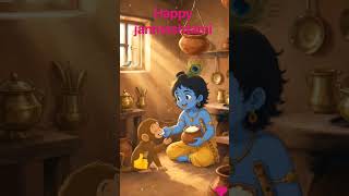 🦚 Little Krishna Gets Caught Stealing Butter! 🧈💙 | Janmashtami Special | Ghibli Style #viral #shorts