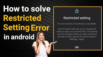 How to Fix Eror (Restricted Setting) in Android phones in 2025