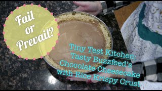 Tiny test kitchen: tasty chocolate cheesecake with rice krispy crust