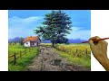 Landscape Oil Painting in Time-lapse / Wet Road / Palette Knife / JMLisondra