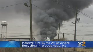 Massive Fire Burns At Bayshore Recycling In Woodbridge, NJ