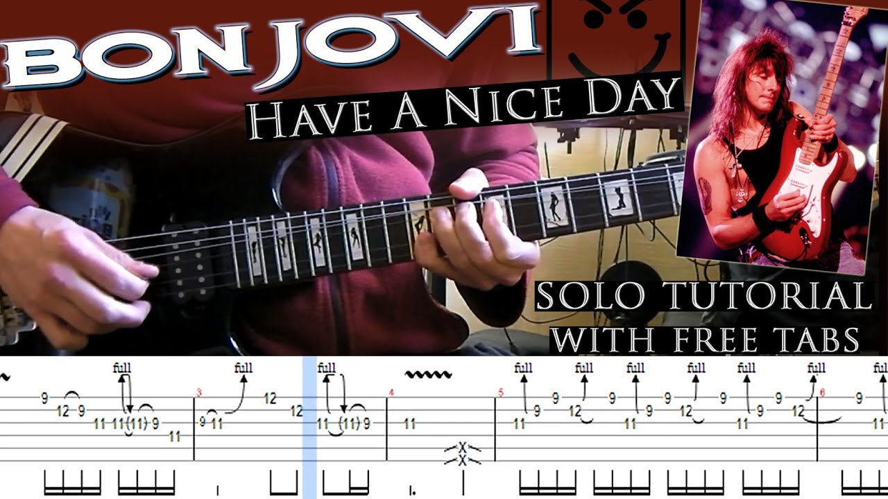 Bon Jovi - Have A Nice Day guitar solo lesson (with tablatures and backing tracks)