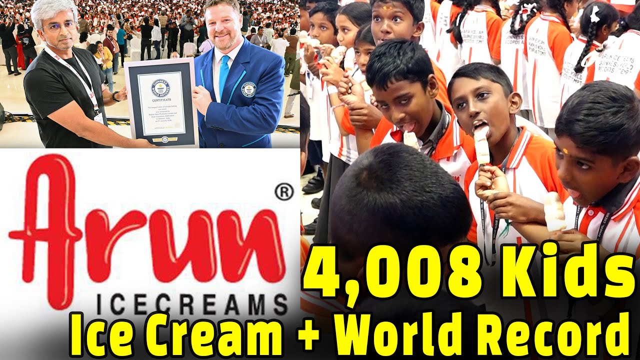 Arun Icecreams Sets Guinness World Record With 4,008 Children in Chennai
