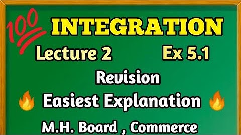 INTEGRATION Ex5.1Class12 Maharashtra Board New Syllabus #Commerce#Integration#Maharashtraboard