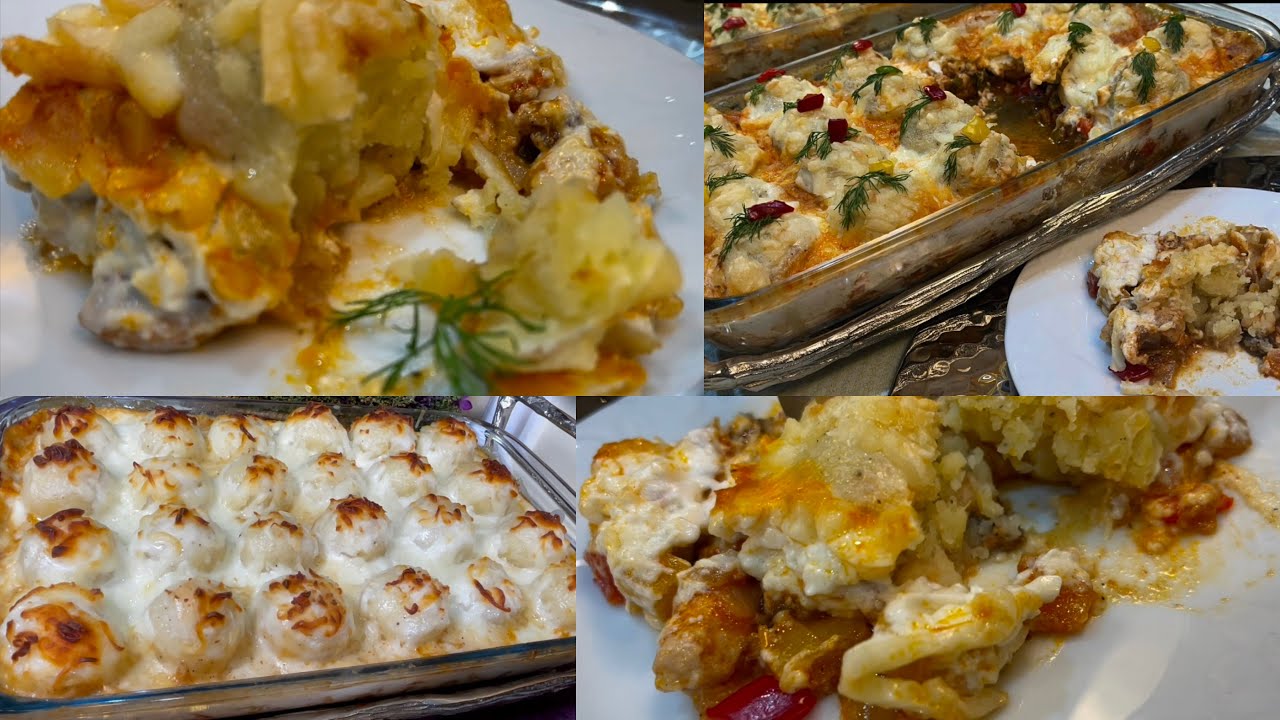 ألذ صينية كرات البطاطس بالدجاج والخضار