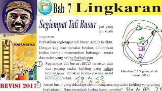 Segiempat tali busur adalah yang keempat titik sudutnya berimpit
dengan suatu lingkaran. perhatikan abcd ...