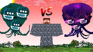 MEGA Bedrock Herobrine vs All MEGA Wither Storm in Minecraft!