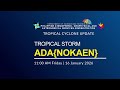 Press Briefing: Tropical Storm ADA issued at 11:00 AM | January 16, 2026 - Friday