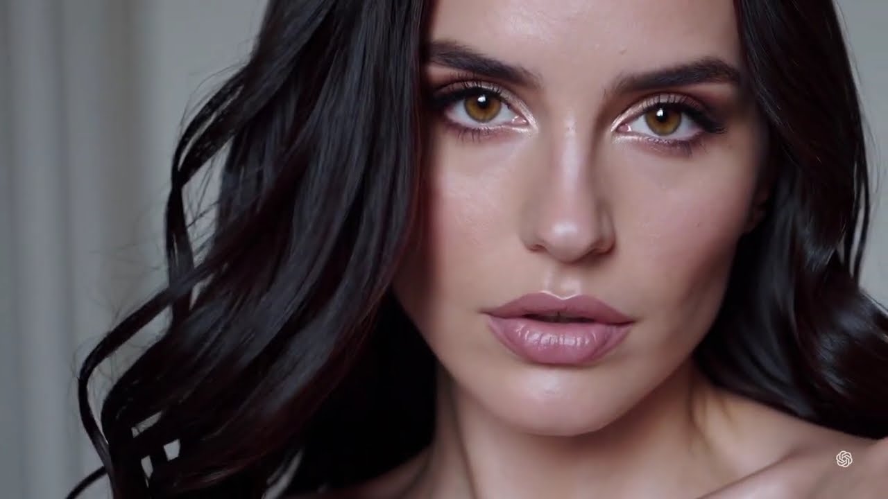 💫 Hypnotic AI Beauties | Stunning Close-Up Compilation of Brunette Women with Golden Eyes