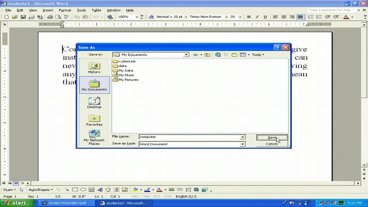 Save and Save As.avi YouTube