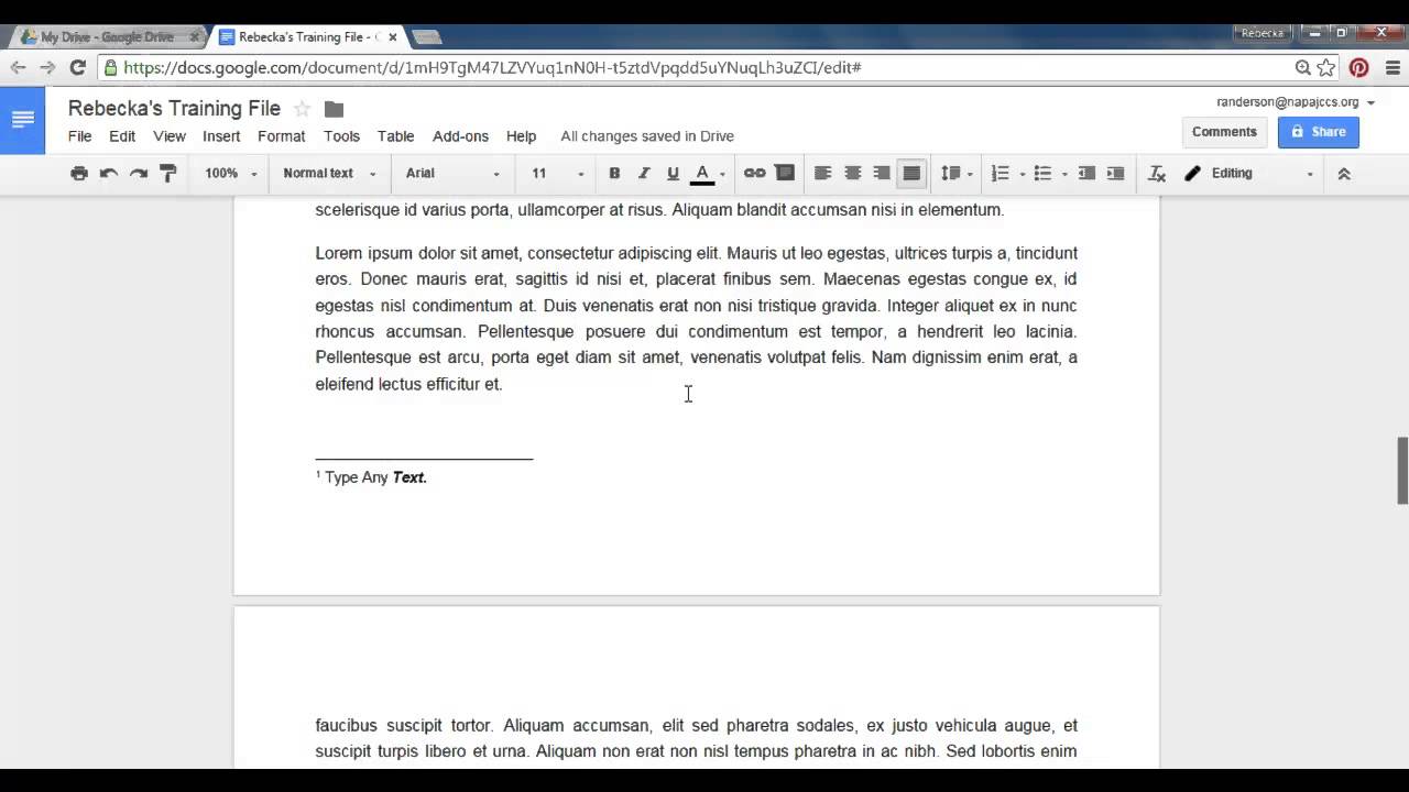 How to add footnotes in Google Docs