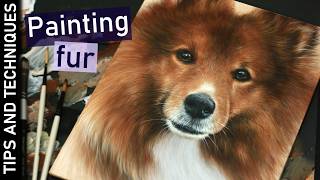 Painting a Sheltie in acrylics | Key stages of painting realistic fur