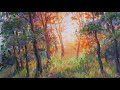 Малюємо захід сонця у лісі/Paint a sunset in the forest using gouache